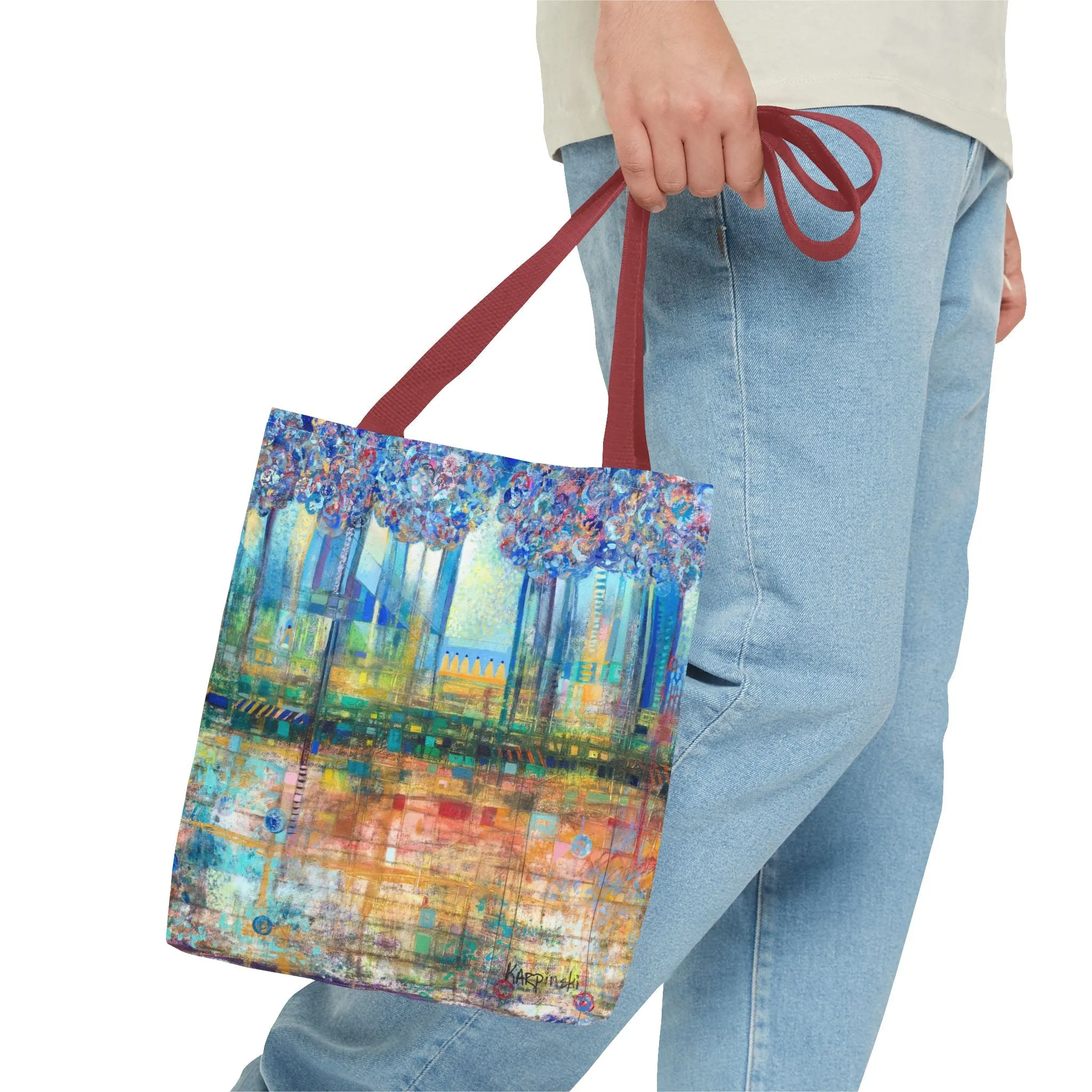 Tree Landscape Art Tote Bag Canvas Shopping Bag - Rise Up to The Gates of Glory - Leslie Karpinski