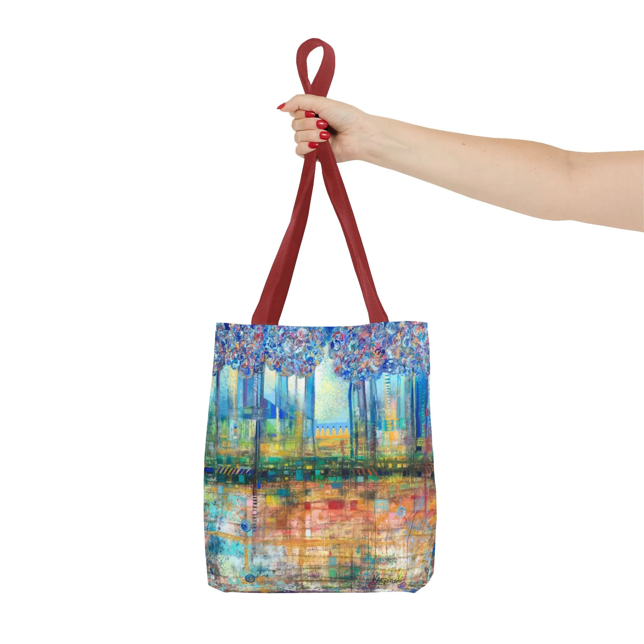 Tree Landscape Art Tote Bag Canvas Shopping Bag - Rise Up to The Gates of Glory - Leslie Karpinski