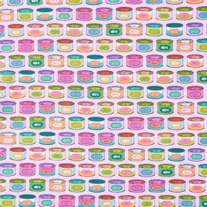 Tula Pink Tabby Road Deja Vu Cat Snacks in Electroberry  fabric