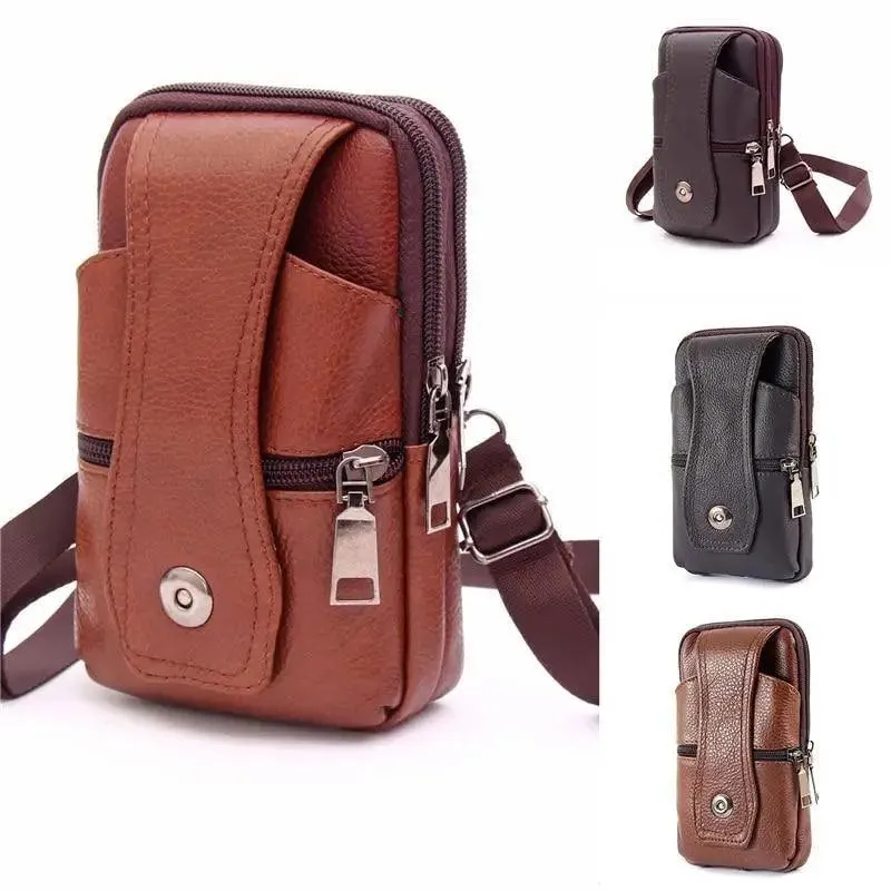 Unique Cross Body Shoulder Bag  Classic Texture Creative Delicate Design  PU Leather Fanny Waist Bag Elegant  Mobile Phone Belt Bum Pouch