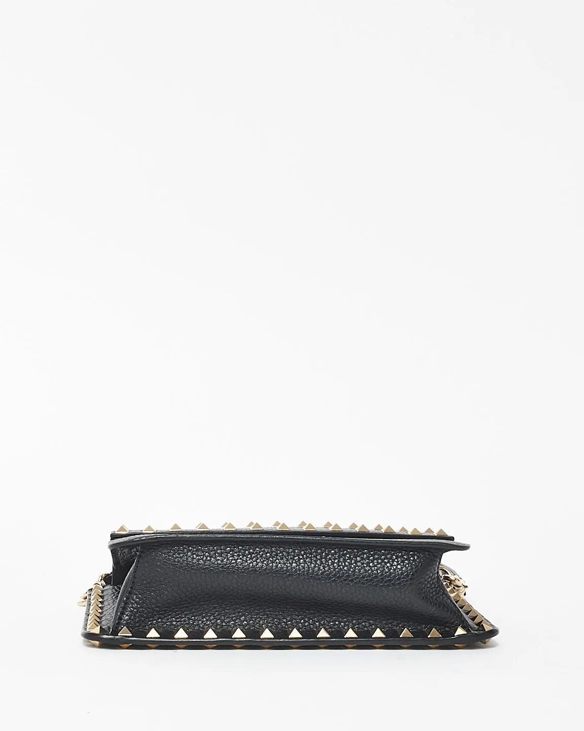 Valentino Black Leather Rockstud Side Slip Crossbody Bag