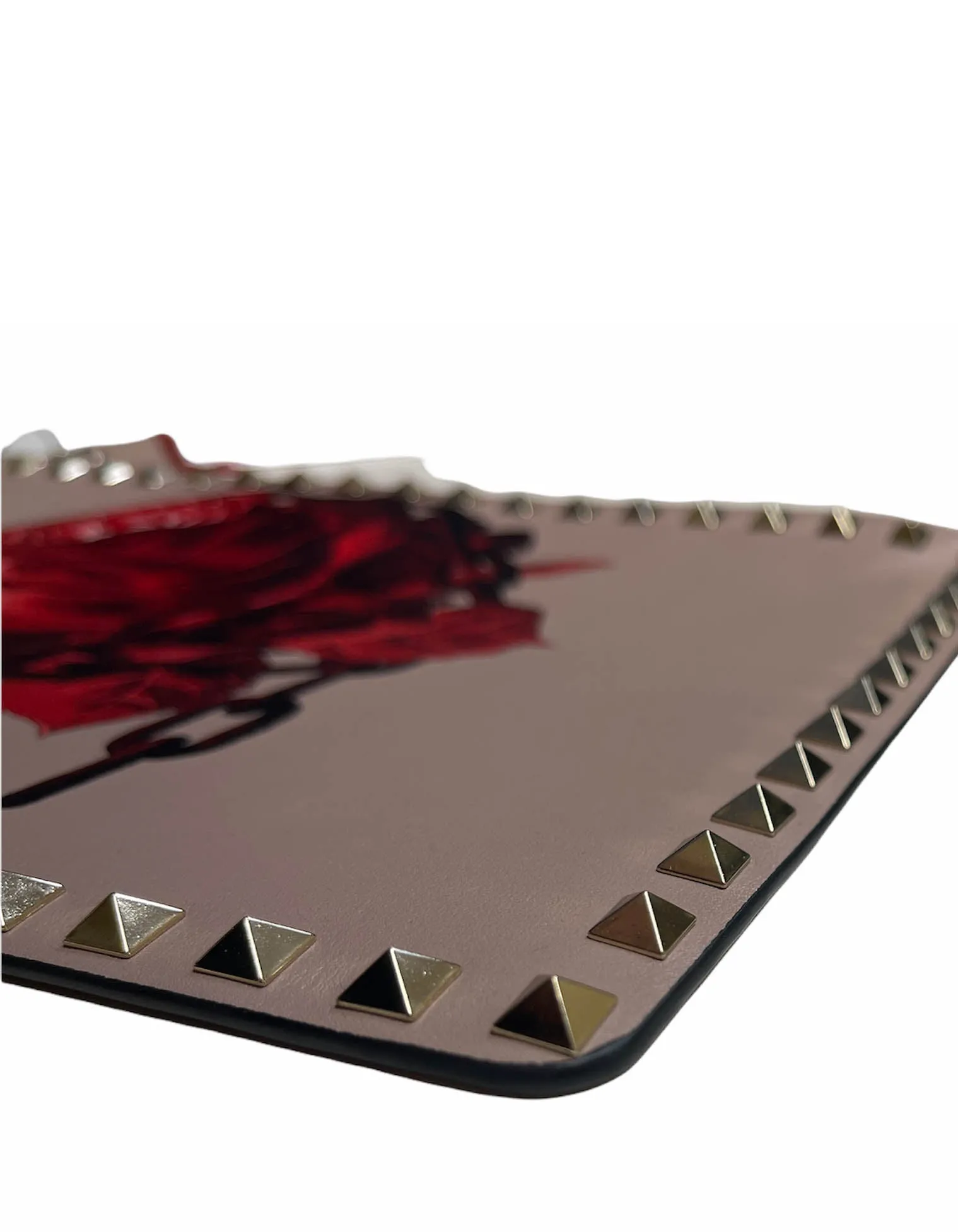 Valentino Poudre Undercover Rose Large Rockstud Clutch Bag