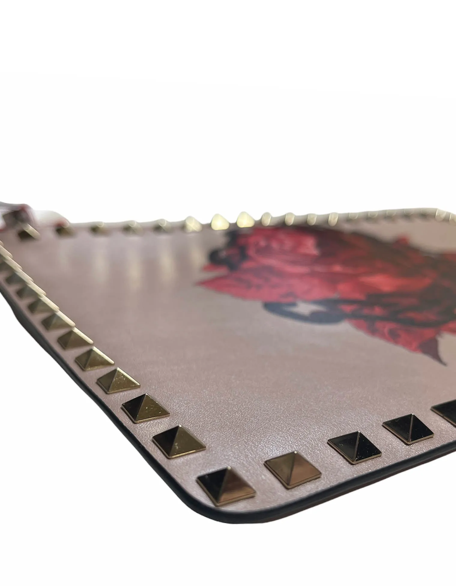 Valentino Poudre Undercover Rose Large Rockstud Clutch Bag