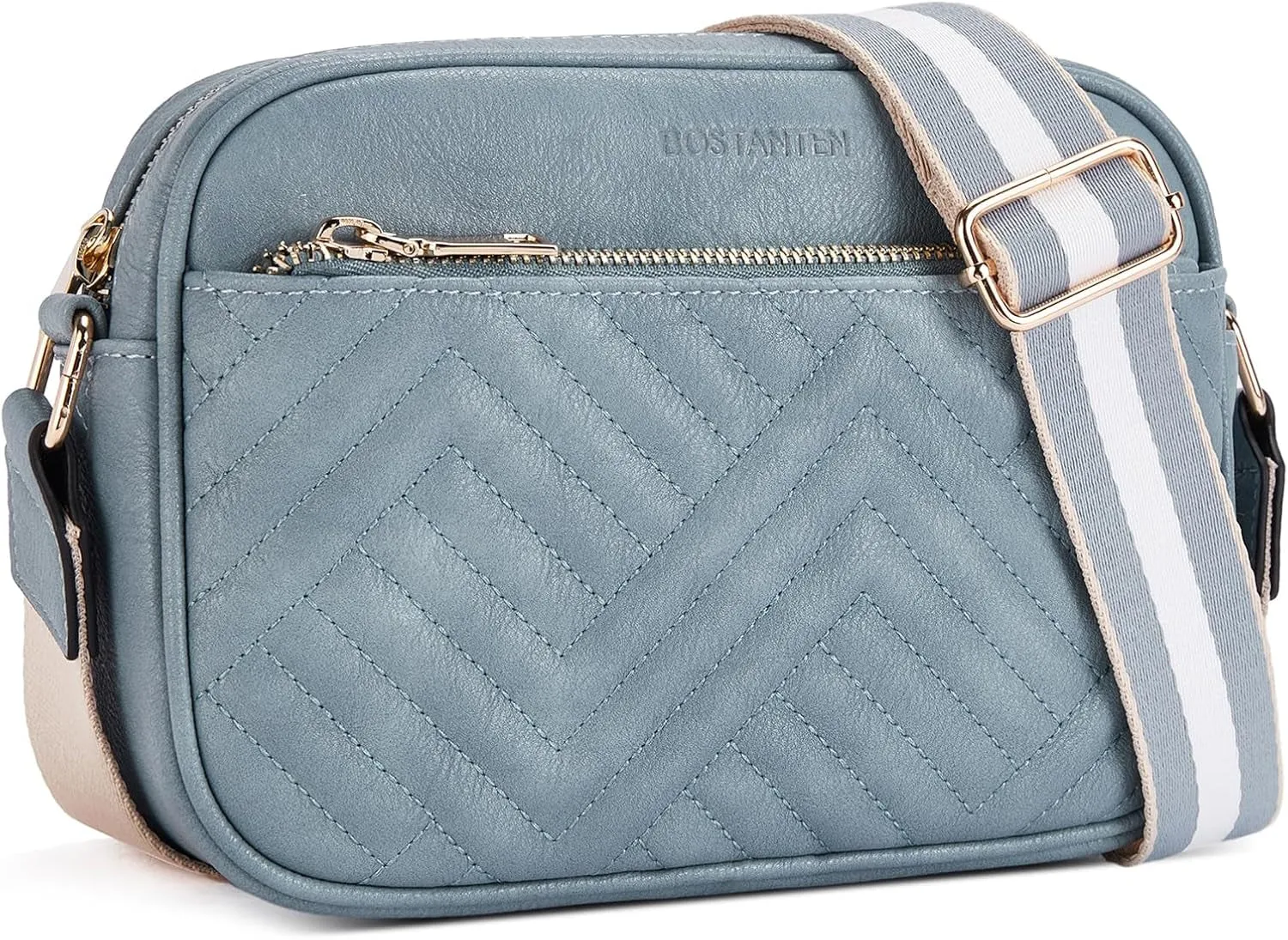 Vegan Leather Crossbody Bags for Women, Shoulder Handbags with Wide Strap