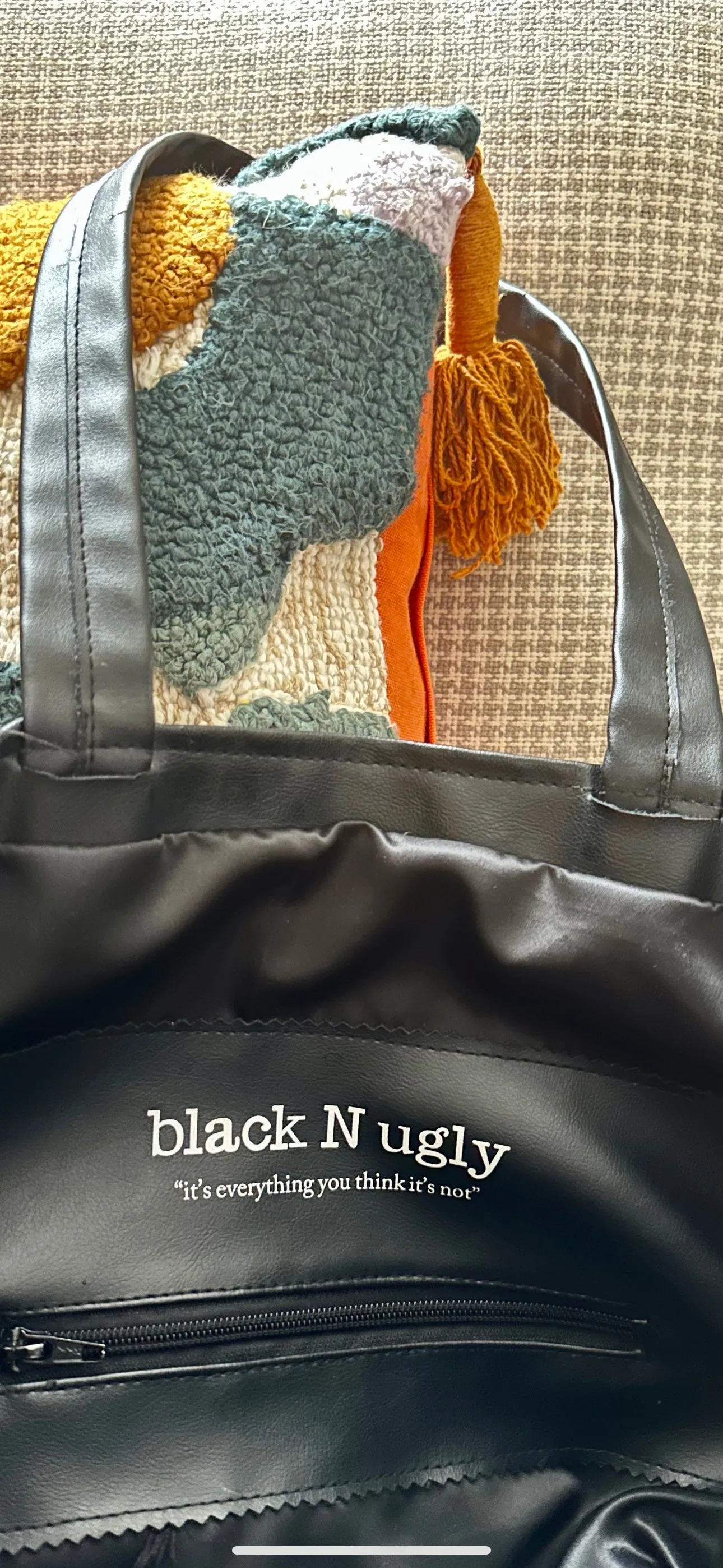 Vegan Leather Logo Tote Bag