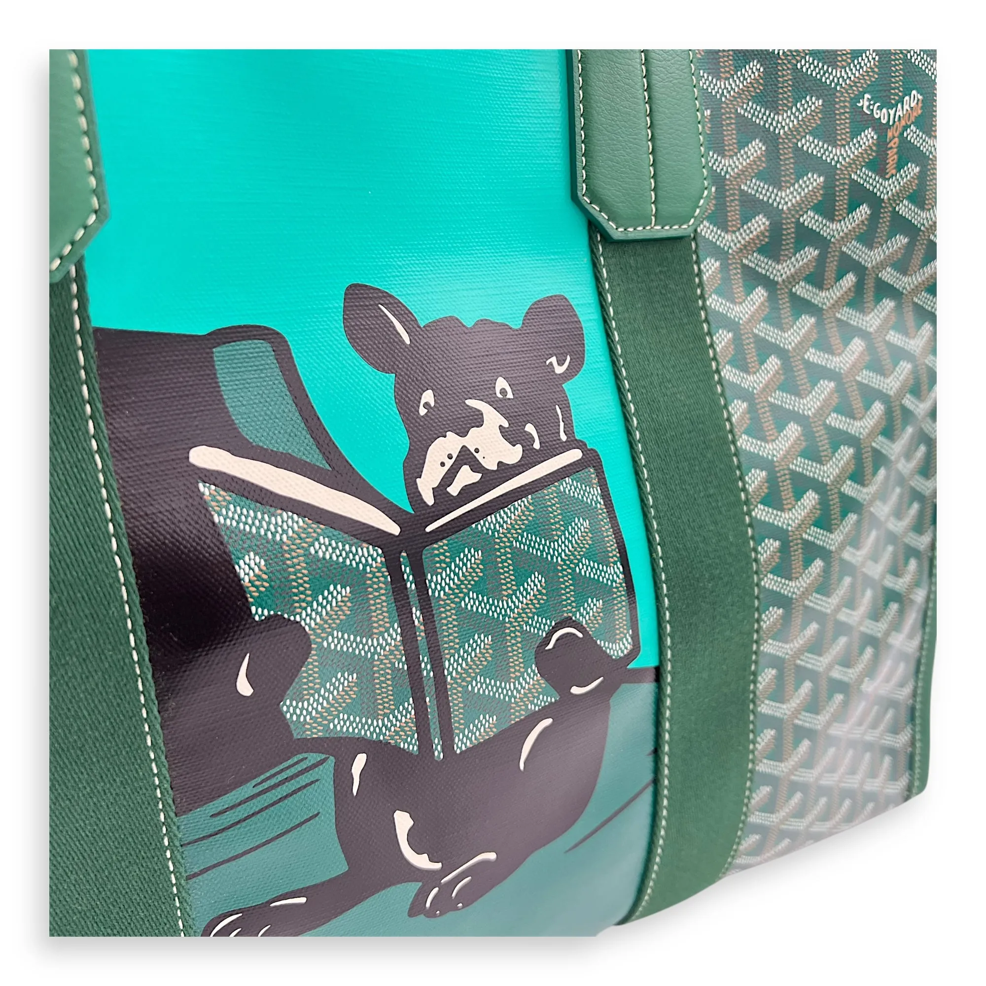 Villette Tote Bag Green in Coated Canvas