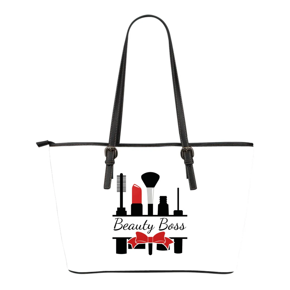 White Beauty Boss Bow Tote Bags