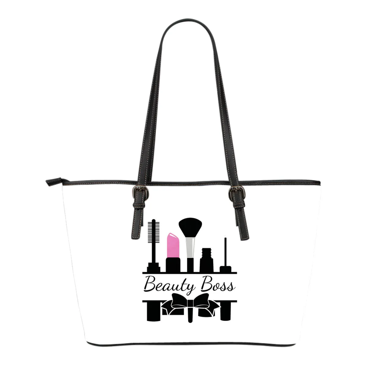 White Beauty Boss Bow Tote Bags