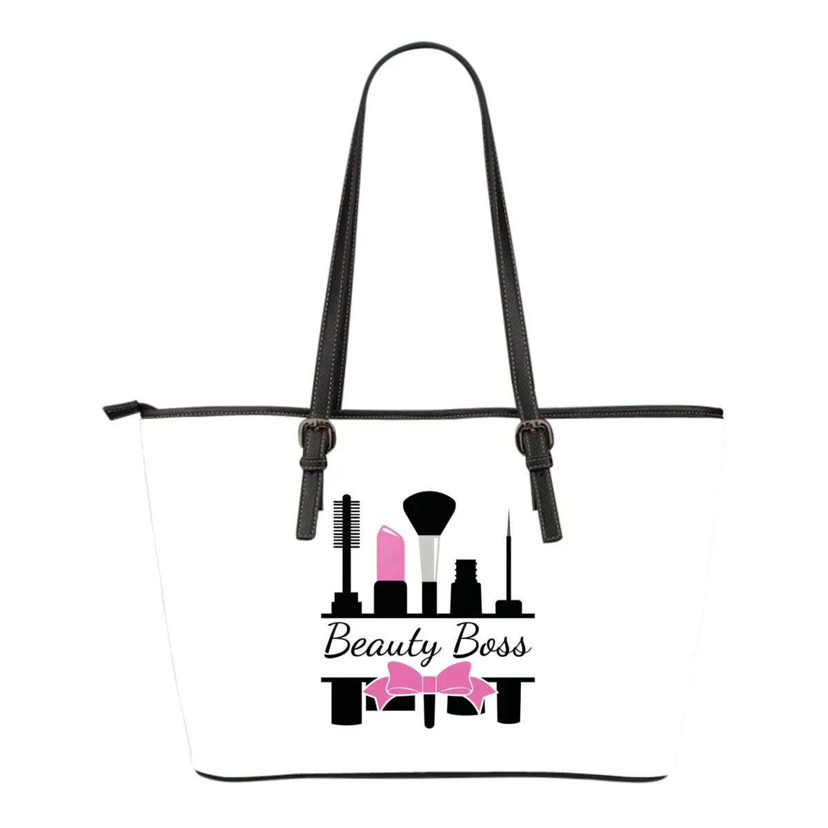 White Beauty Boss Bow Tote Bags