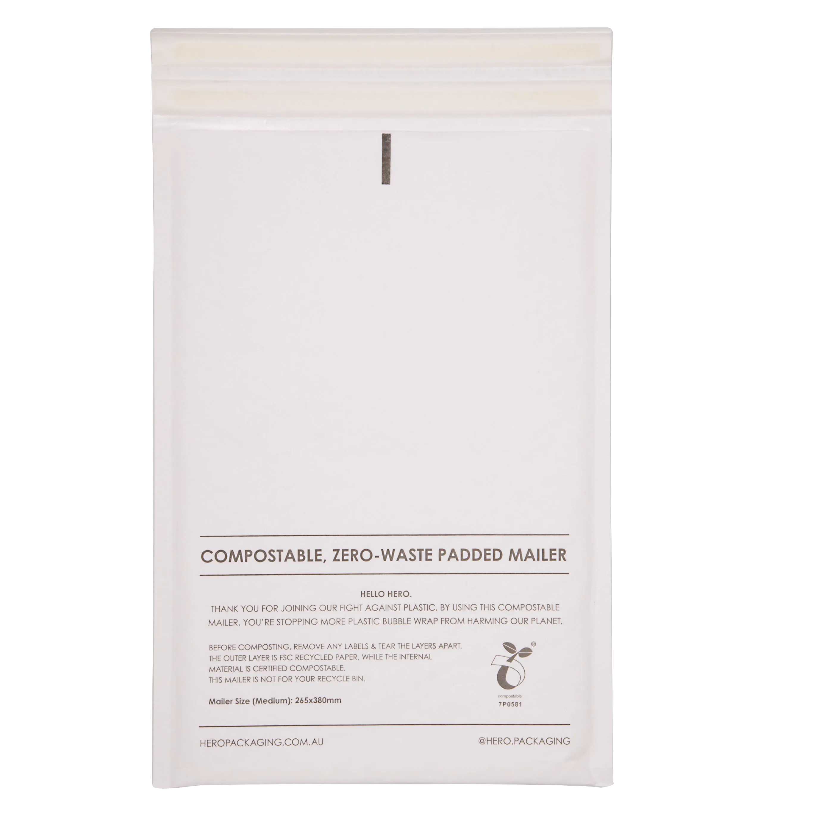 White Compostable HEROBUBBLE Mailer - From Packs of 25