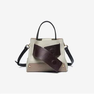 Wide Handle Natural Cowhide Leather Ladies Shoulder Bag