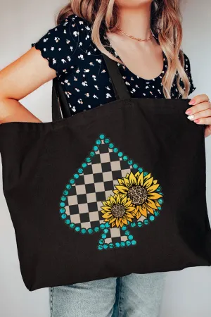 Wildflower Edge Canvas Jumbo Tote