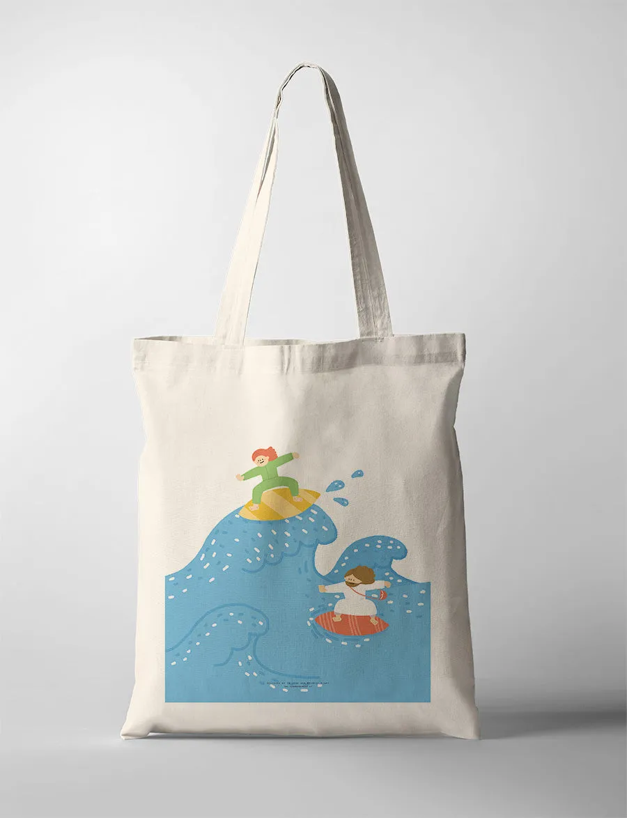With Jesus, You can Surf on Life's Waves {Tote Bag}