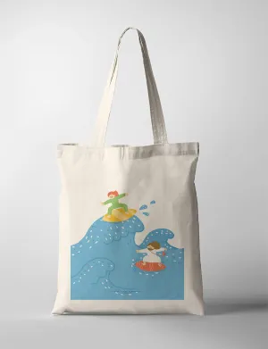 With Jesus, You can Surf on Life's Waves {Tote Bag}