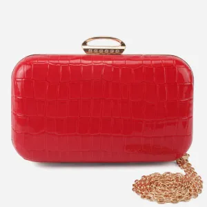 Women "DYLA" Synthetic Golden Buckle Clutch