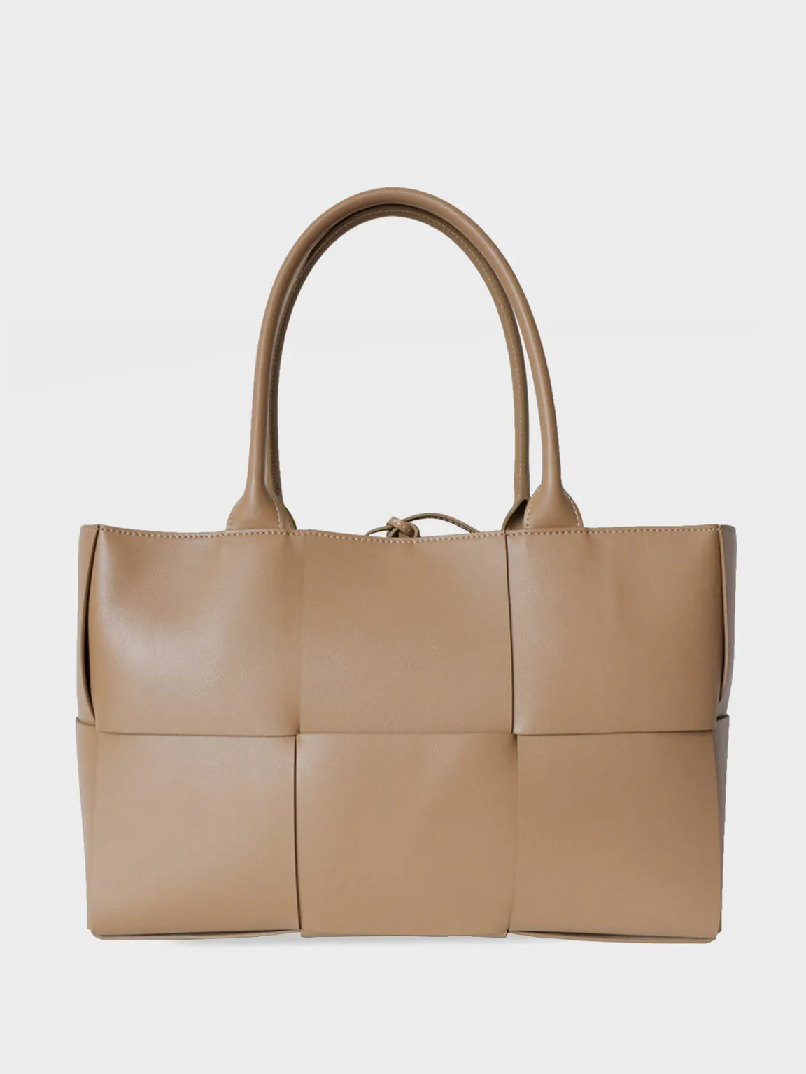Women's Arco Tote Bag Square Woven Basket Bag Braiding Shoulder Bag