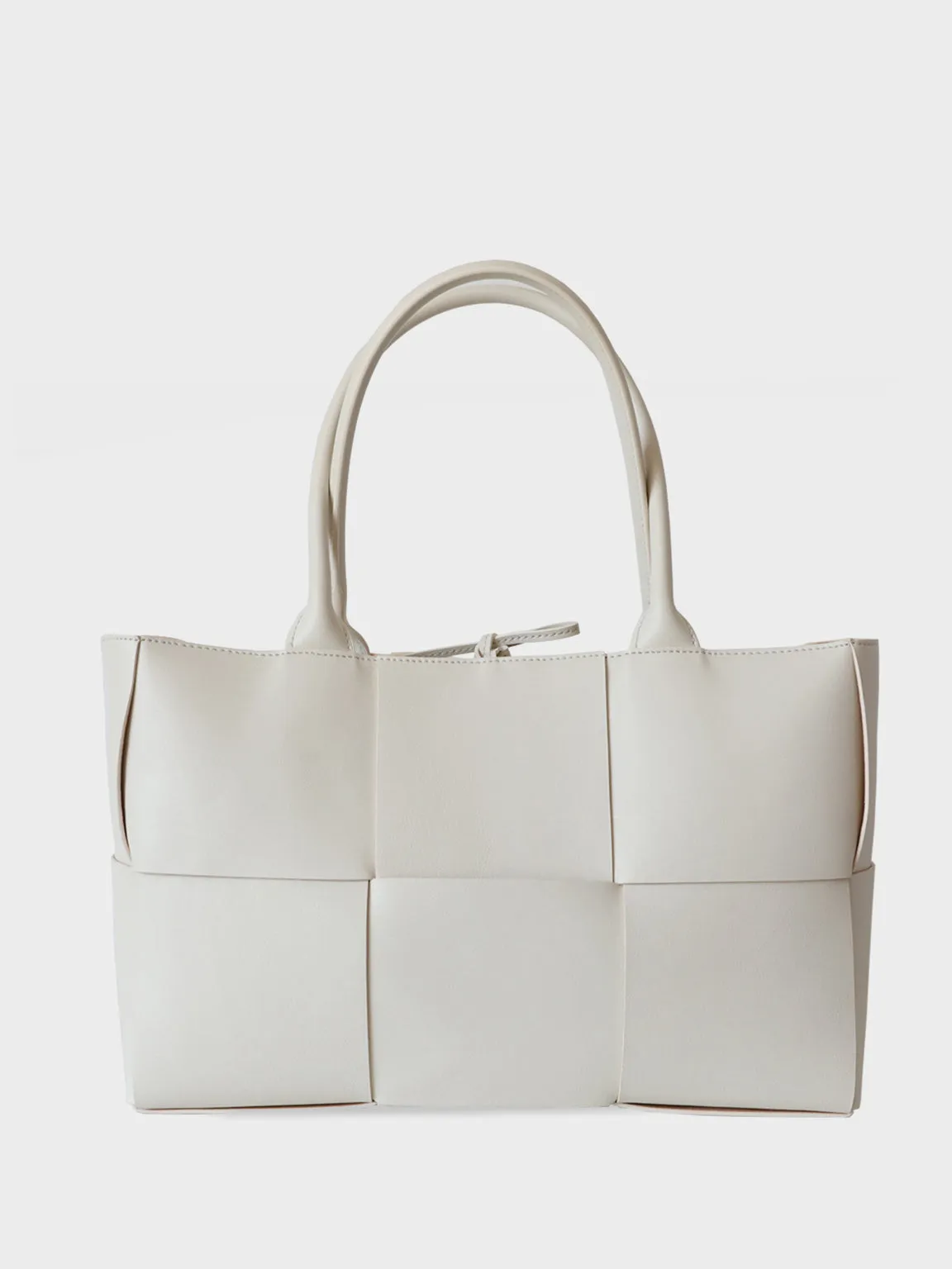 Women's Arco Tote Bag Square Woven Basket Bag Braiding Shoulder Bag