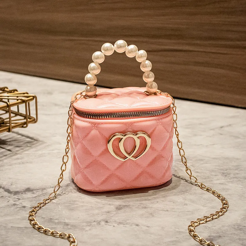 Women's Fashion Jelly Chain Silicone Pearl Handbags