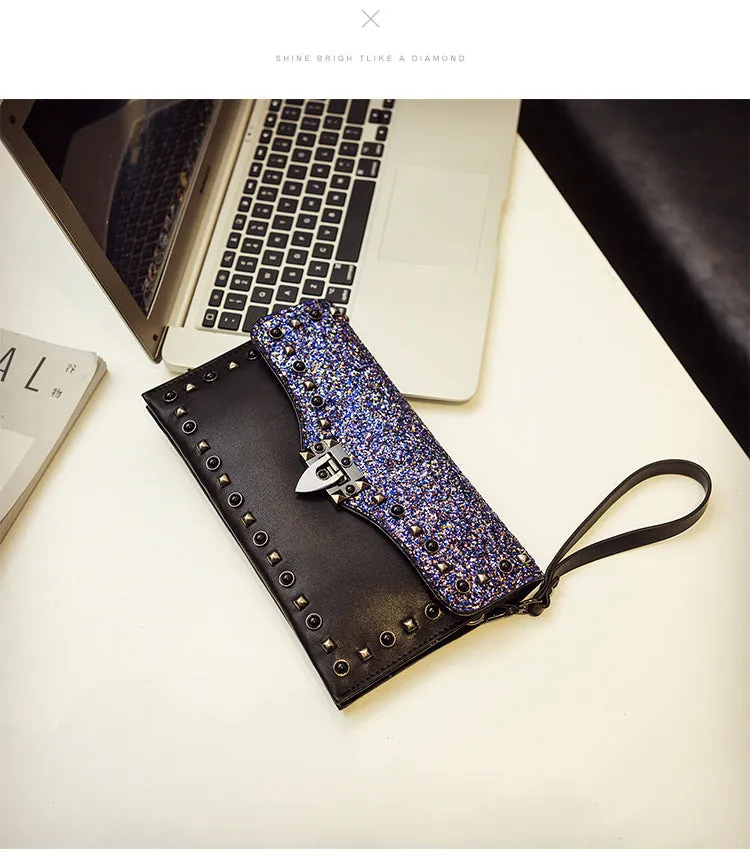 Women's Handbags Sequins Personality Fashion Temperament Banquet Clutch Bag