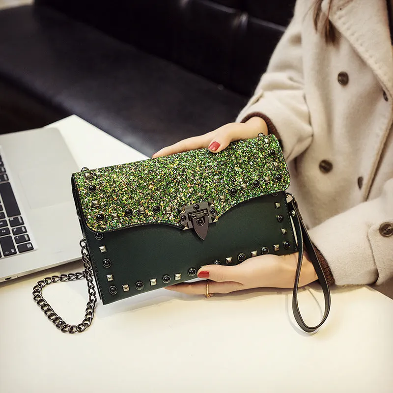 Women's Handbags Sequins Personality Fashion Temperament Banquet Clutch Bag