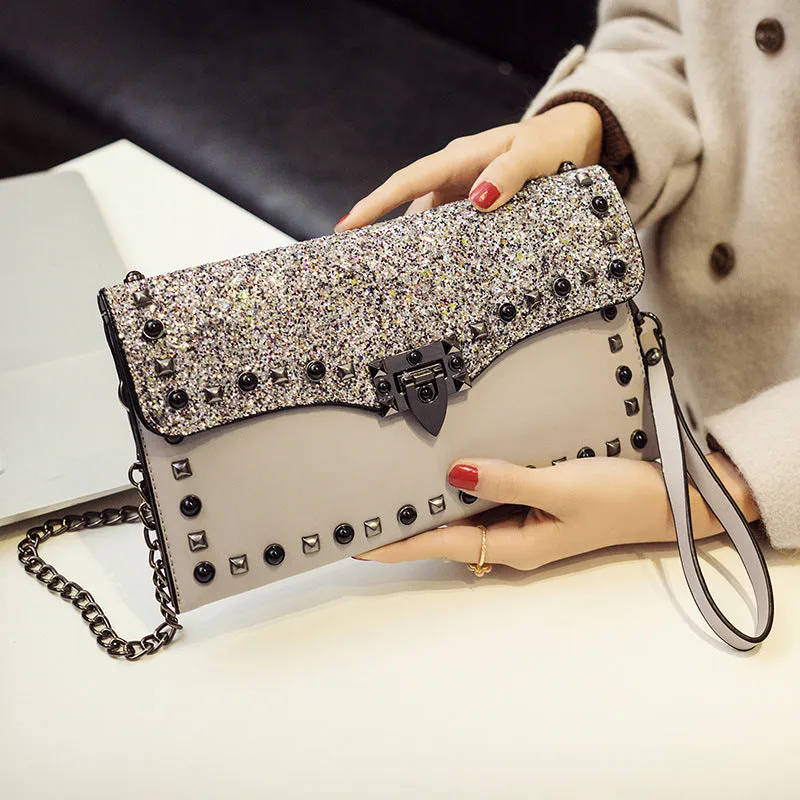 Women's Handbags Sequins Personality Fashion Temperament Banquet Clutch Bag