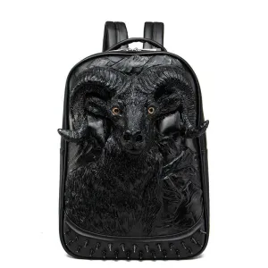 Woowooh 3D Embossed Goat Studded Punk Backpack