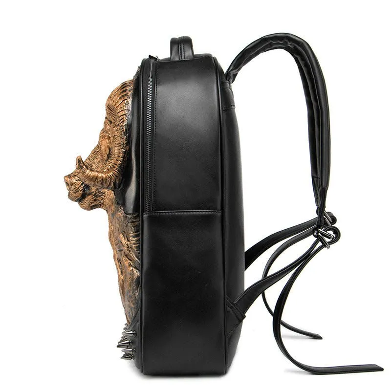 Woowooh 3D Embossed Goat Studded Punk Backpack