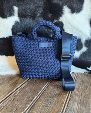 Woven Mini Tote in Navy