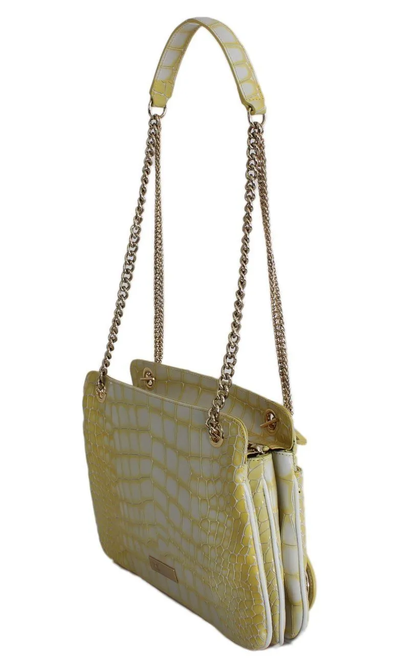 Yellow Leather Hand Shoulder Handbag