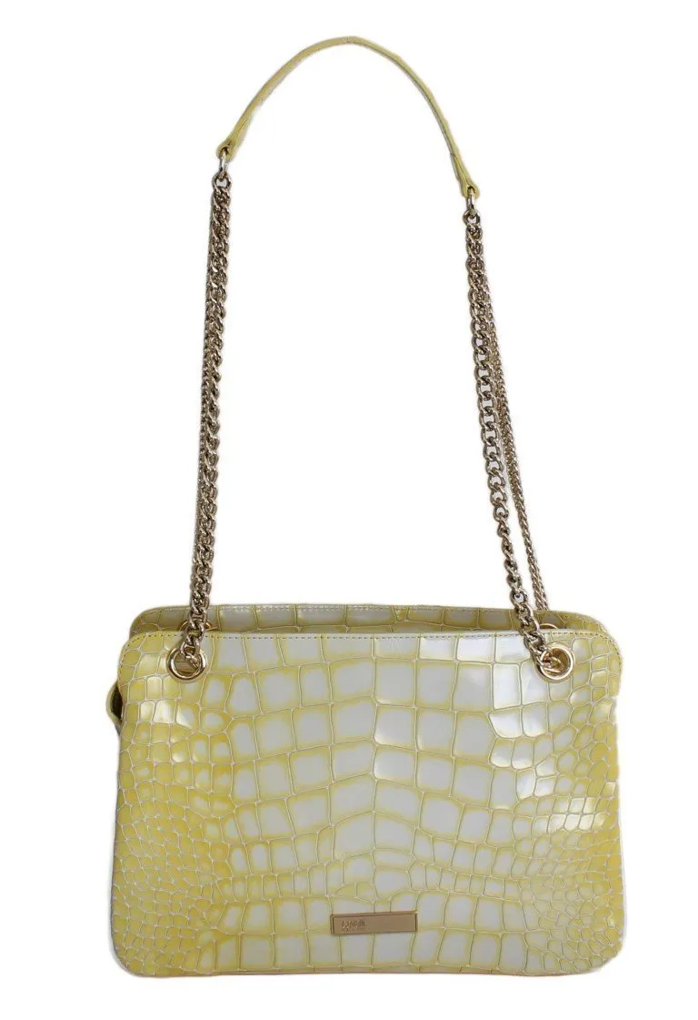 Yellow Leather Hand Shoulder Handbag
