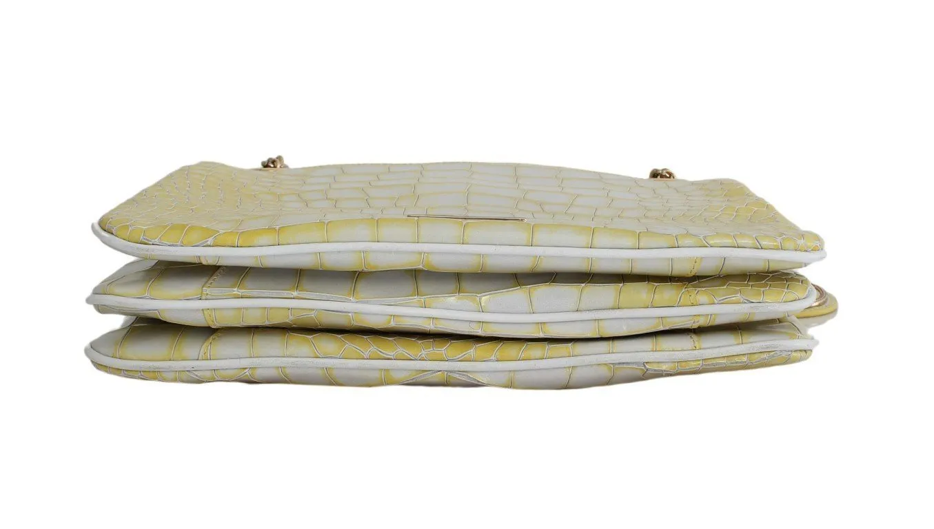 Yellow Leather Hand Shoulder Handbag
