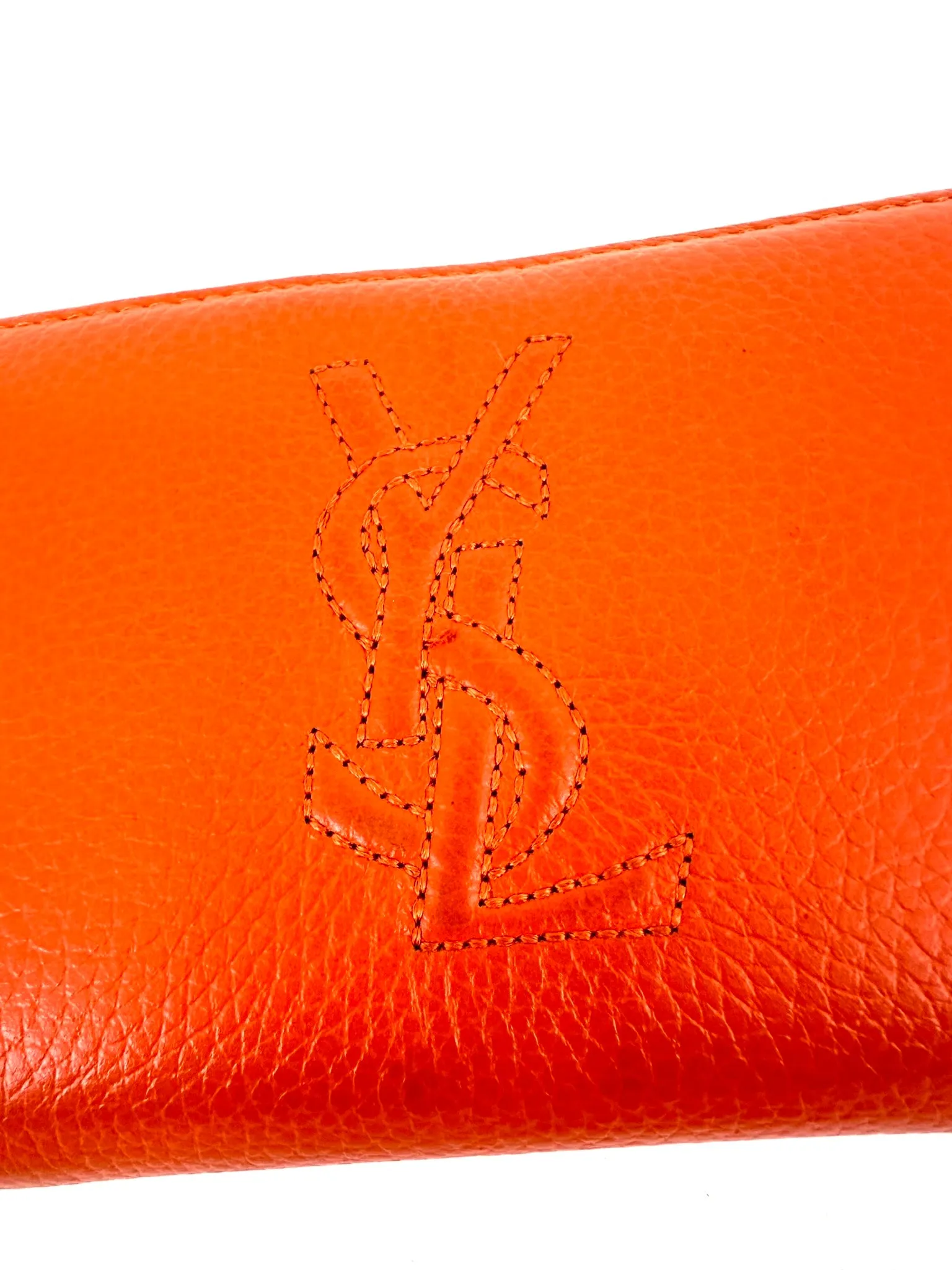 Yves Saint Laurent Leather Monogram Zip Wallet*