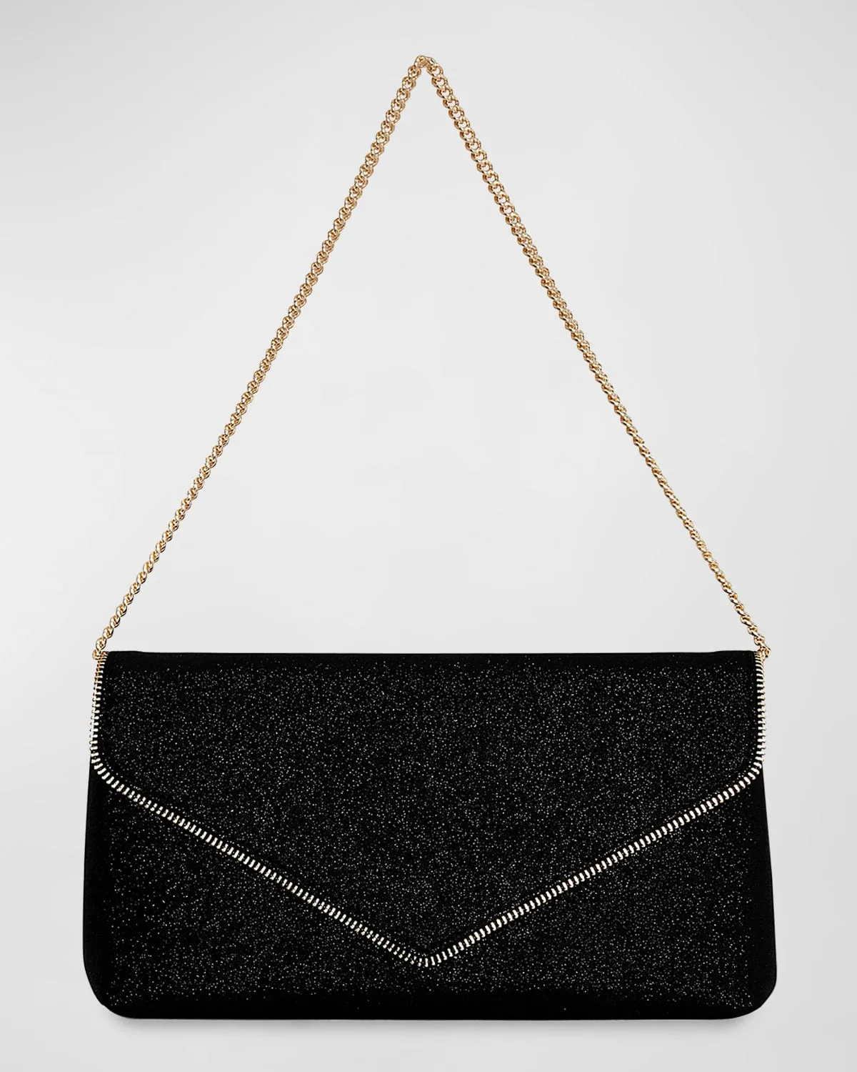 Zip Envelope Glitter Clutch Bag